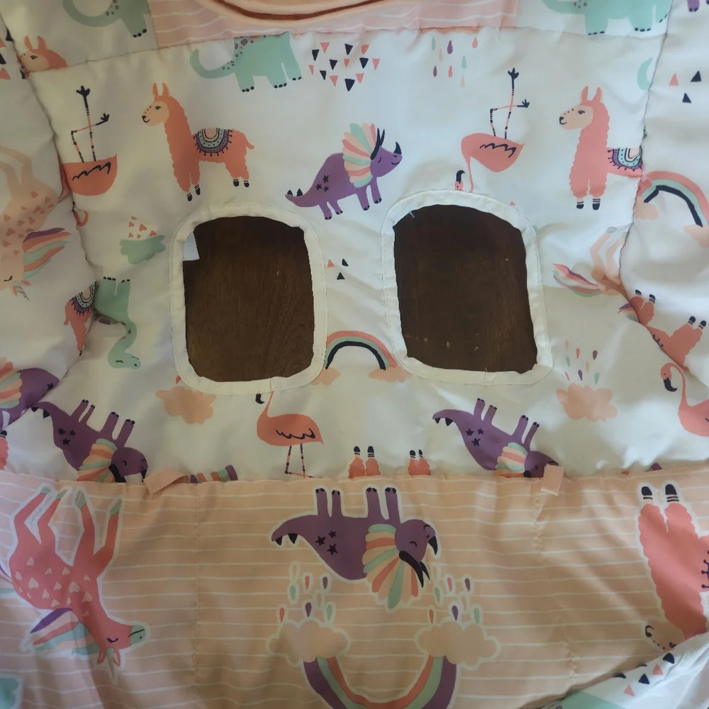 Kids Dinosaur and Flamingo Print Seat Cover